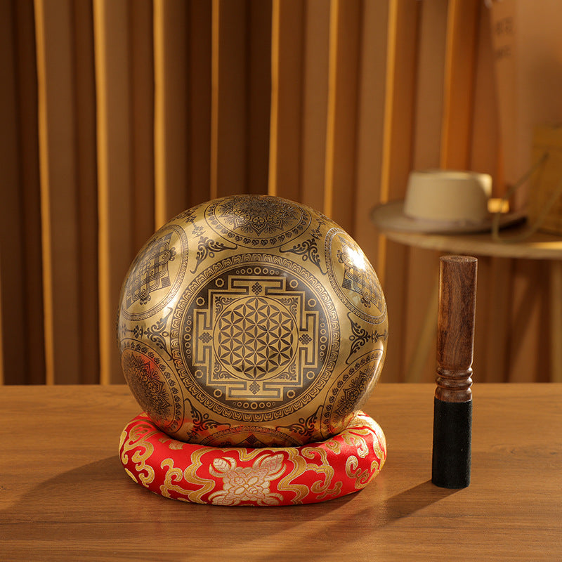 Longevity Buddha Carved Singing Bowl