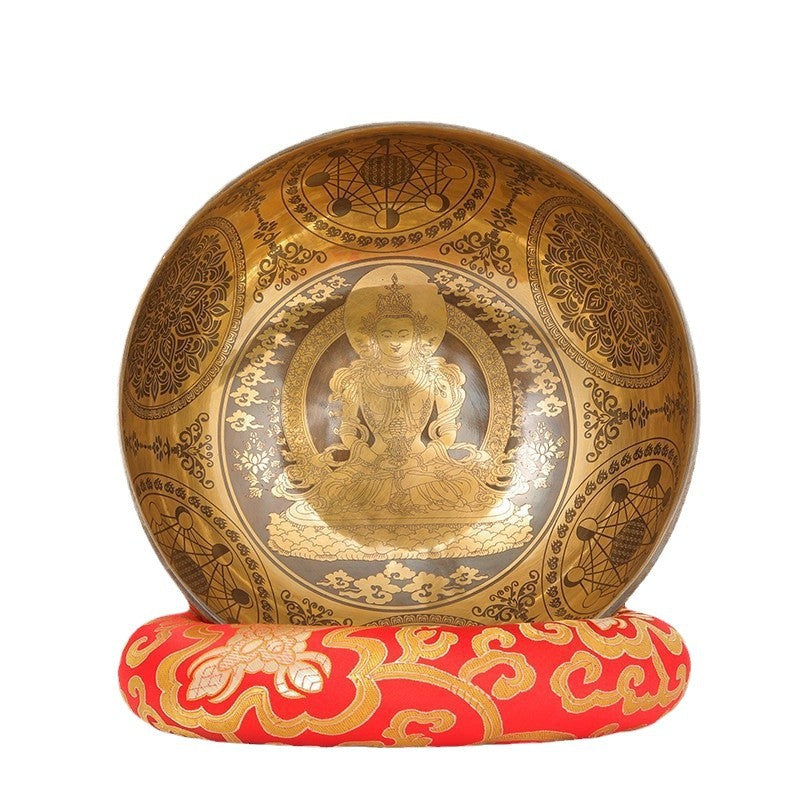 Longevity Buddha Carved Singing Bowl