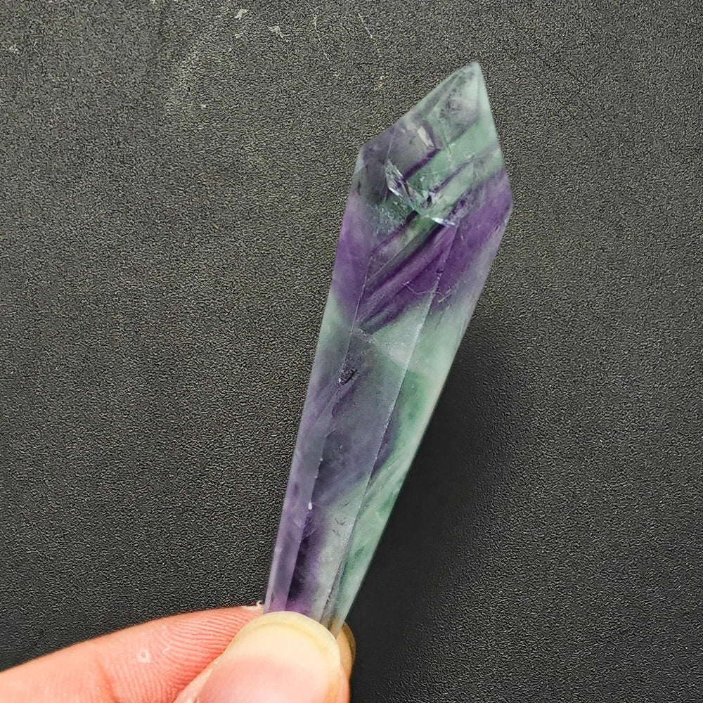 Natural White Crystal Wand Single Point Hexagonal Prism Rose Quartz Amethyst Tower Gemstones Mineral Wand Home Decor Gift