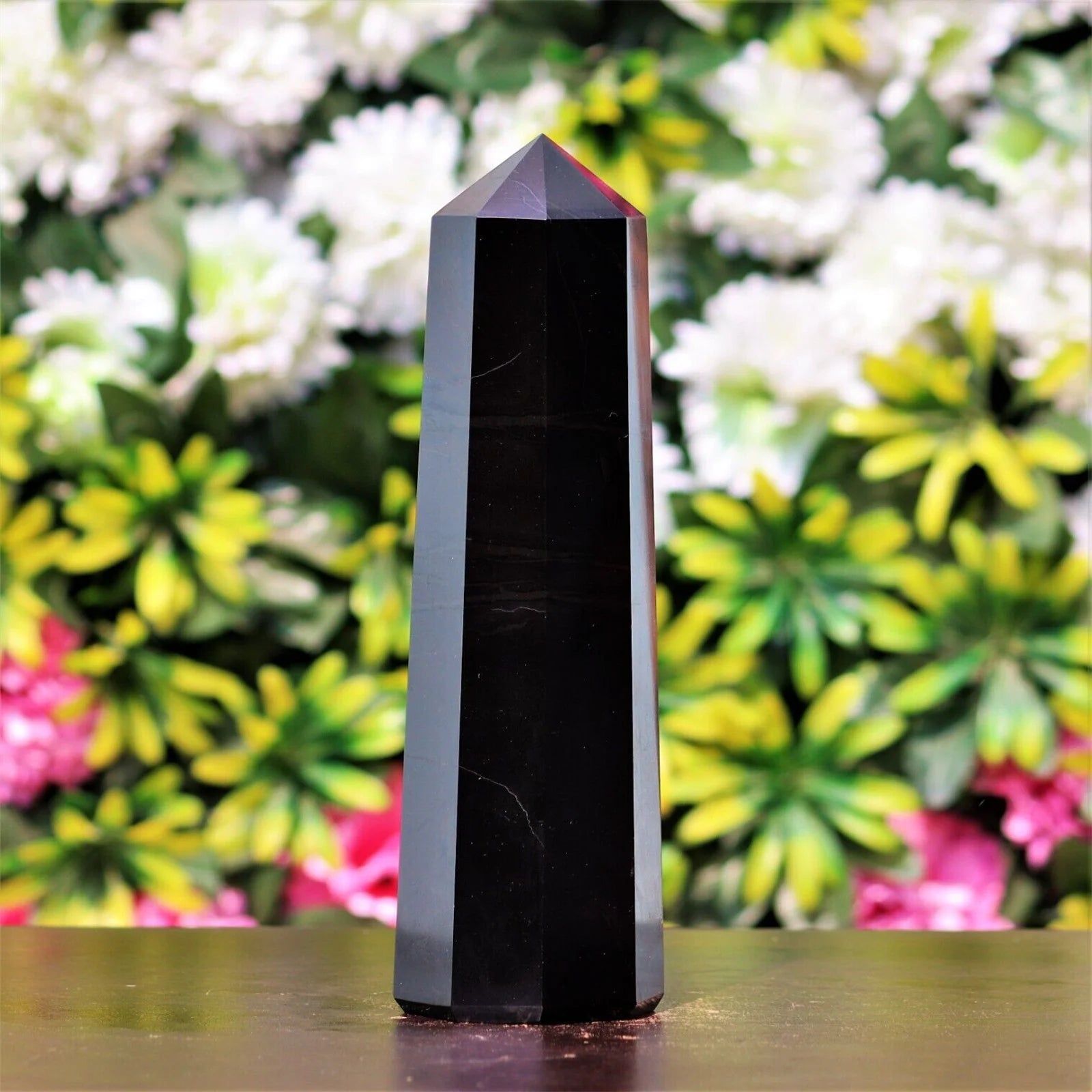 Natural Black Tourmaline Crystal Tower for Healing Energy
