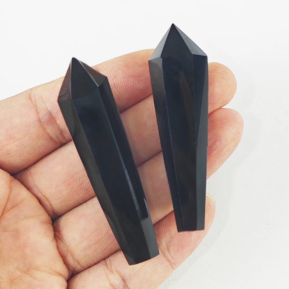 Natural White Crystal Wand Single Point Hexagonal Prism Rose Quartz Amethyst Tower Gemstones Mineral Wand Home Decor Gift