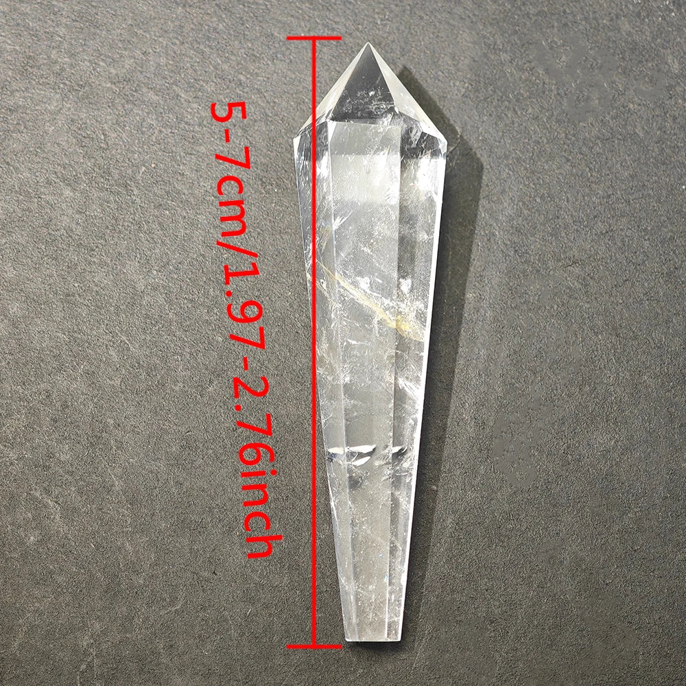Natural White Crystal Wand Single Point Hexagonal Prism Rose Quartz Amethyst Tower Gemstones Mineral Wand Home Decor Gift