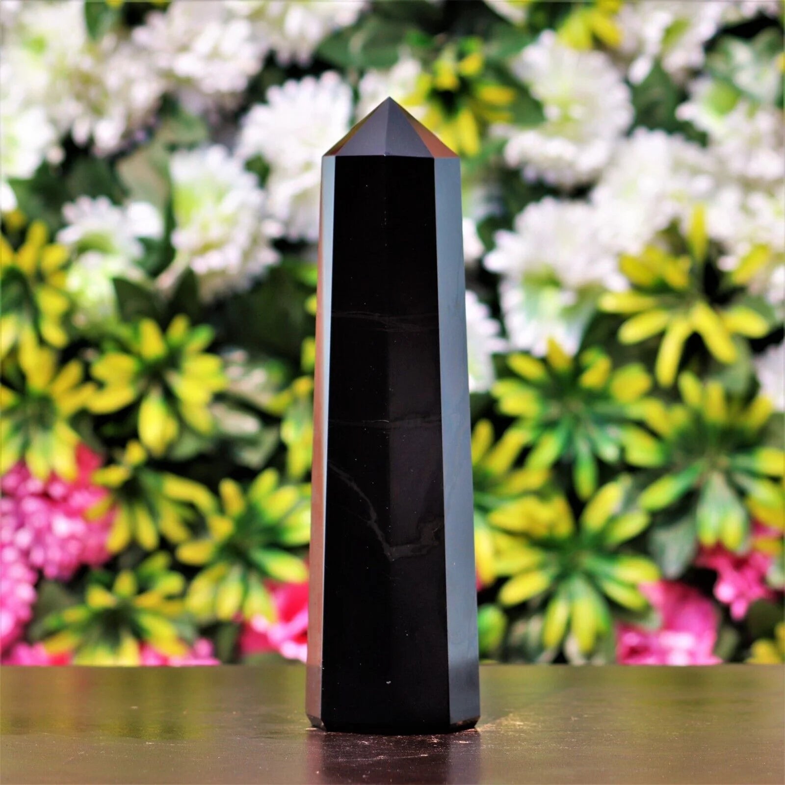 Natural Black Tourmaline Crystal Tower for Healing Energy