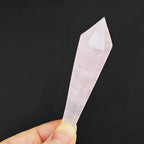 Natural White Crystal Wand Single Point Hexagonal Prism Rose Quartz Amethyst Tower Gemstones Mineral Wand Home Decor Gift