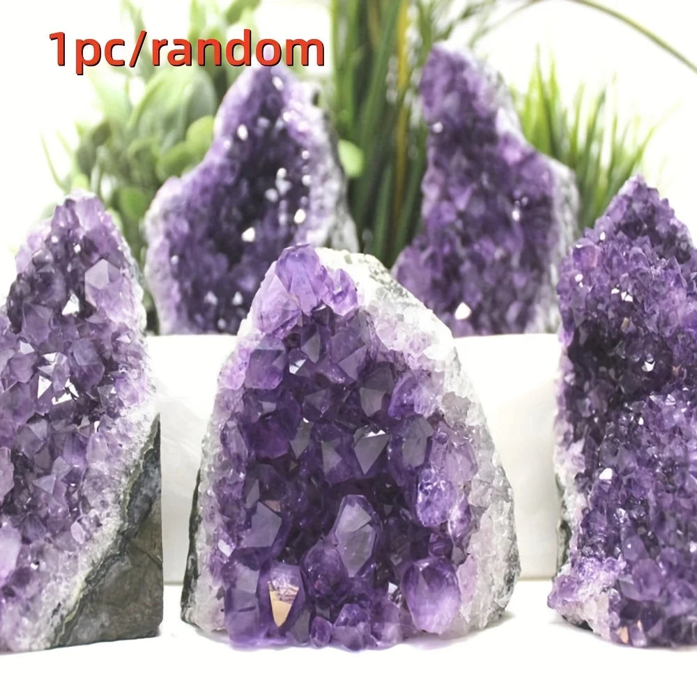 1pc Amethyst Crystal Cluster from Uruguay | Deep Purple Color Geode, Unique Specimen for Collectibles and Educational Use