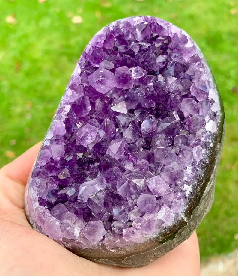 1pc Amethyst Crystal Cluster from Uruguay | Deep Purple Color Geode, Unique Specimen for Collectibles and Educational Use