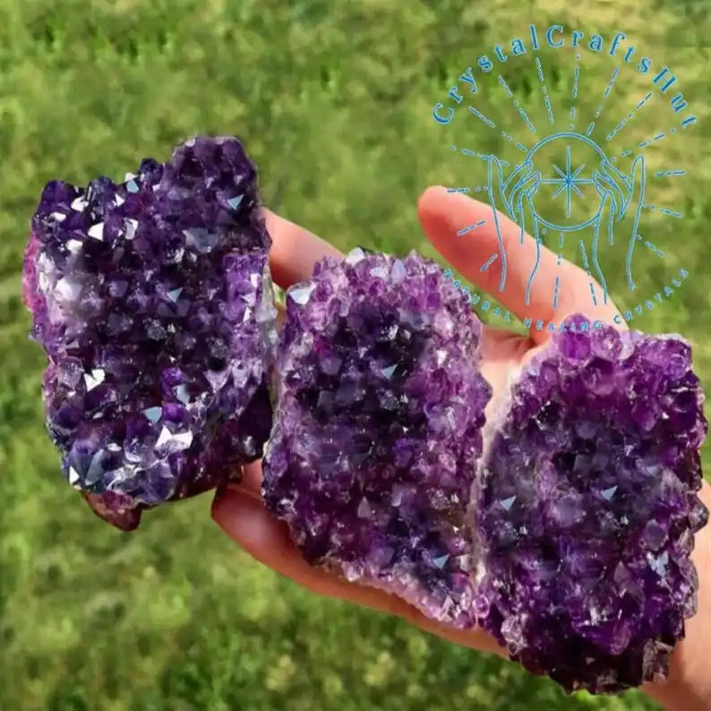 1pc Amethyst Crystal Cluster from Uruguay | Deep Purple Color Geode, Unique Specimen for Collectibles and Educational Use
