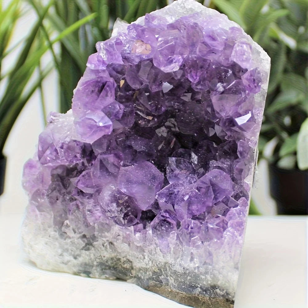 1pc Amethyst Crystal Cluster from Uruguay | Deep Purple Color Geode, Unique Specimen for Collectibles and Educational Use